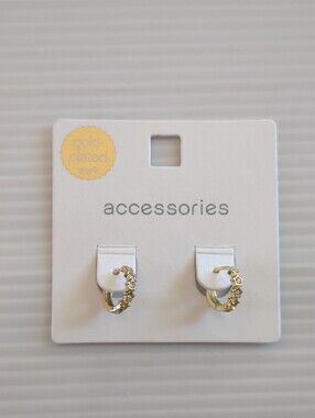 Accessorize Gold-Plated Textured Huggies Mini Hoop Earrings